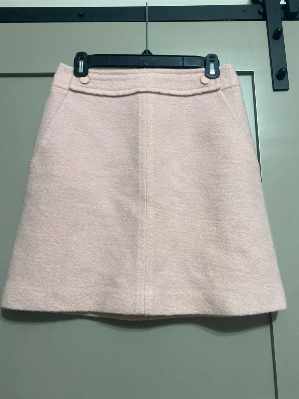 Tory Burch Soft Pink Mini A-Line Wool Blend Skirt